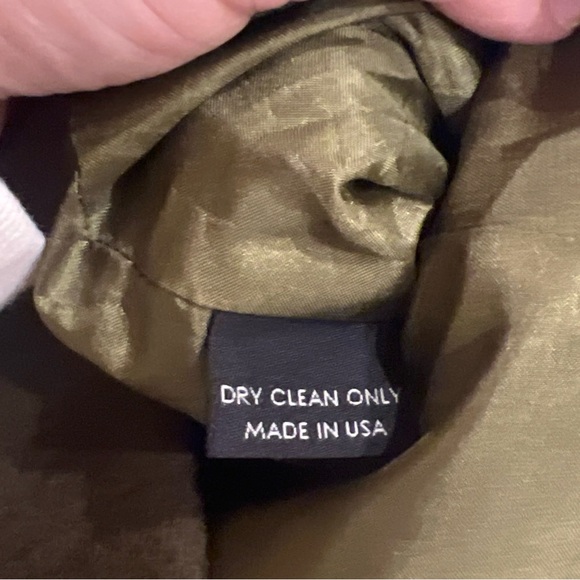 J’Amy Tarr Green Wool and Black Leather Funnel Neck Jacket size XS - Picture 4 of 9